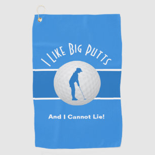 Serviette De Golf J'Aime Big Putts Lady Golfer Funny Trendy Blue