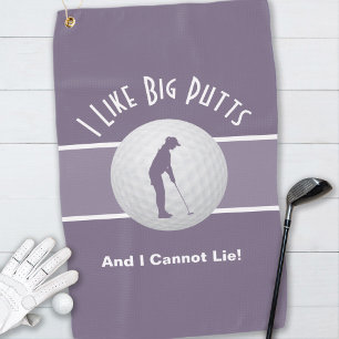 Serviette De Golf J'Aime Big Putts Lady Golfer Funny Trendy Purple
