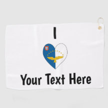 J'aime (Cœur de drapeau azorien) Personnalisé 