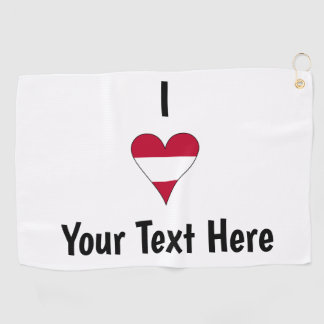 Serviette De Golf J'aime (Drapeau Autrichien Cœur) Personnalisé