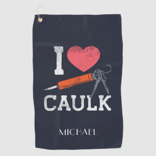 Serviette De Golf J'aime le travailleur de construction de coffres
