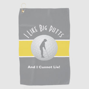 Serviette De Golf J'Aime Les Grosses Puttes Lady Golfer Funny Grey J