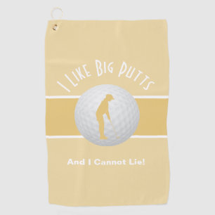 Serviette De Golf J'aime les Longs Puts Golfeuse Drôle Jaune Blanc