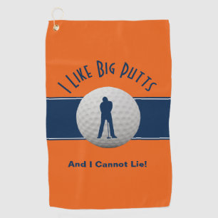 Serviette De Golf J'aime les Longs Putt Golf Humour Amusant Orange B