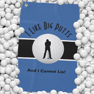 Serviette De Golf J'aime les longs putts Golf Humour Amusement Bleu