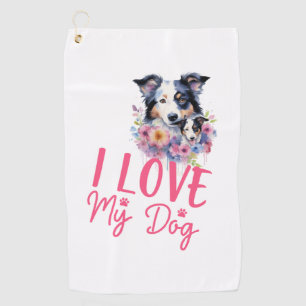 Serviette De Golf J'aime mon chien
