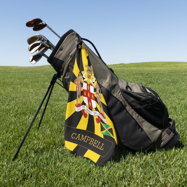 Serviette De Golf Jamaica Golf Towel & Jamaican Flag / Patriots (Vert)