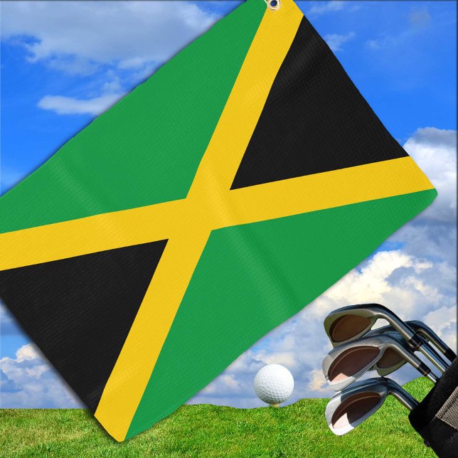 Serviette De Golf Jamaican Flag & Jamaïque vacances de golf /sports (Créateur téléchargé)