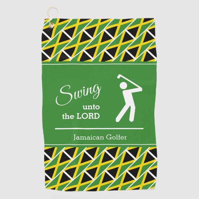 Serviette De Golf JAMAÏQUE personnalisée  (Devant)