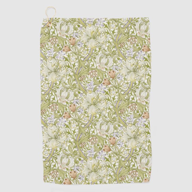 Serviette De Golf Jardin de lys doré classique de William Morris (Devant)