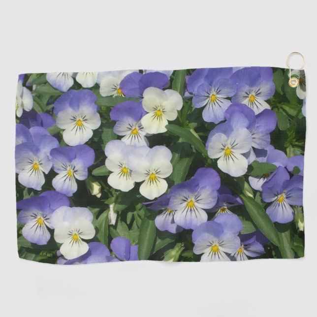 Serviette De Golf Jardin Floral de Pensées Violettes (Horizontal)