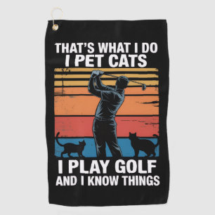 Serviette De Golf Je Caresse Les Chats Jouent Au Golf Et Connaissent