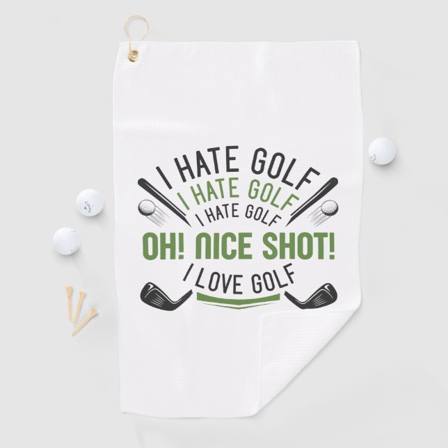 Serviette De Golf Je déteste le golf (En situation)