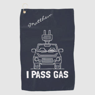 Serviette De Golf Je passe Gag de voiture électrique gaz Eco