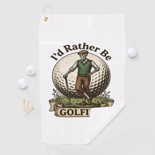 Serviette De Golf Je préférerais jouer au golf  (En situation)