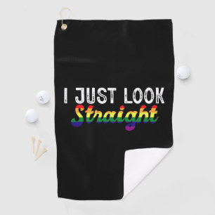Serviette De Golf Je regarde juste droit Mois de la fierté de la plu