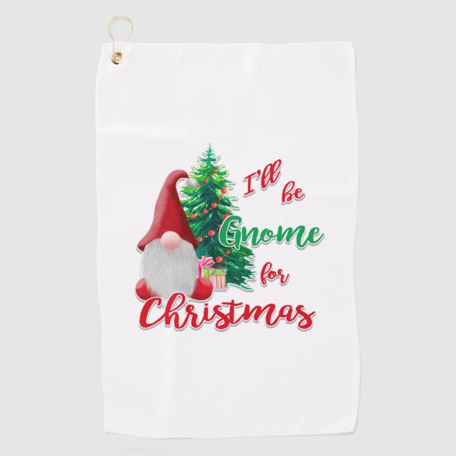 Serviette De Golf Je serai Gnome pour Noël (Devant)