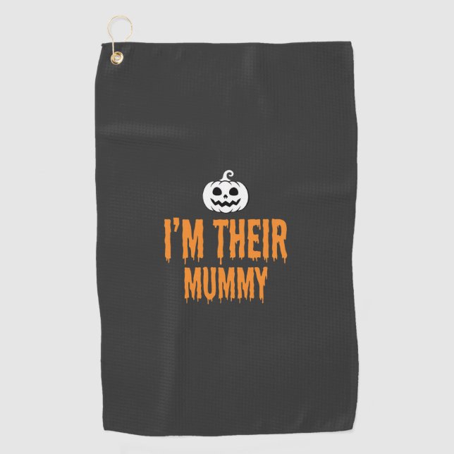 Serviette De Golf Je suis leur conception de maman Halloween Mummy (Devant)