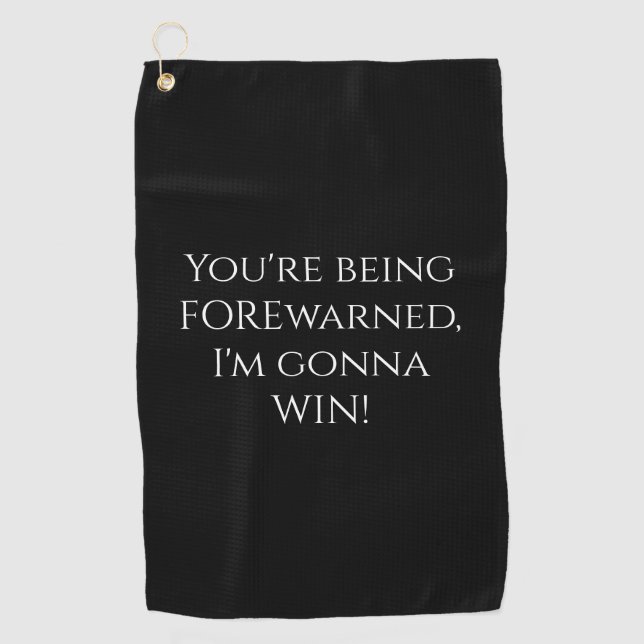 Serviette De Golf Je vais gagner drôle noir (Devant)
