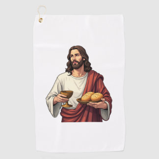 Serviette De Golf Jesus Bread Wine Vintage Engraving Tee 2