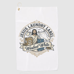 Serviette De Golf Jesus Étiquette de Lavage Blanchi Jésus Lavage Éta