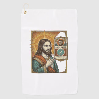 Serviette De Golf Jésus Faux Vérifié Coche Arnaque Troll Social Hu