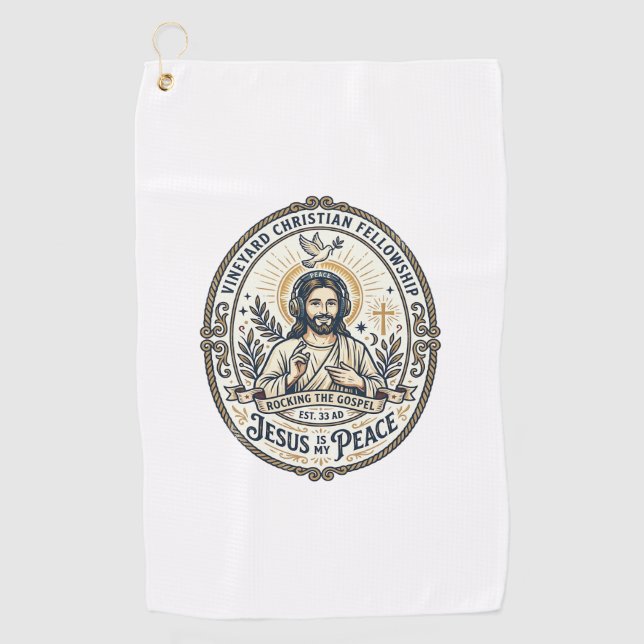 Serviette De Golf Jesus Lo Fi Rythmes D'étude Tee Graphique Esthétiq (Devant)