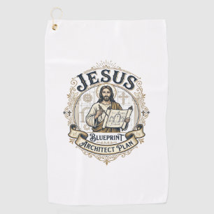 Serviette De Golf Jésus Plan Architecte Blueprint Jésus Plan Archite