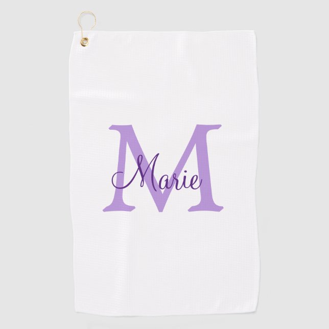 Serviette De Golf jeté simple minimal ajouter nom monogramme rose ro (Devant)