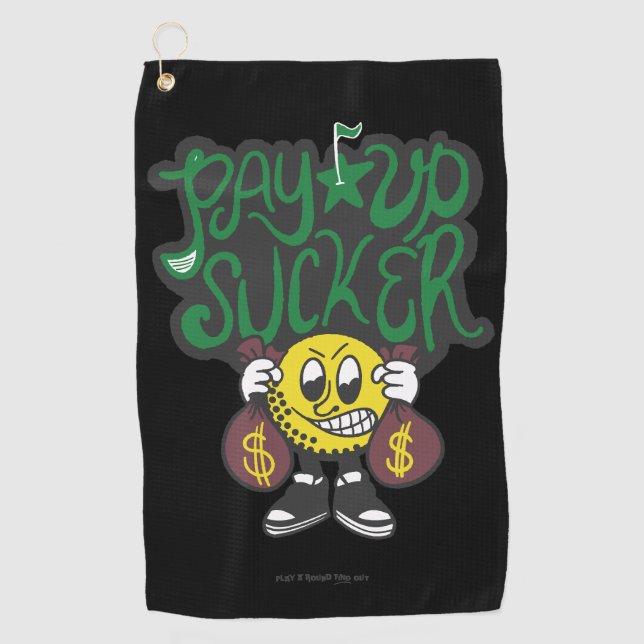 Serviette De Golf Jeu d'argent du week-end Drôle Paye, pauvre pigeon (Devant)