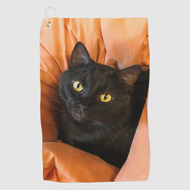 Serviette De Golf Joli Chat Noir (Devant)