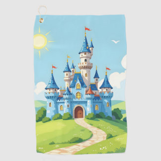Serviette De Golf Joli château bleu et blanc