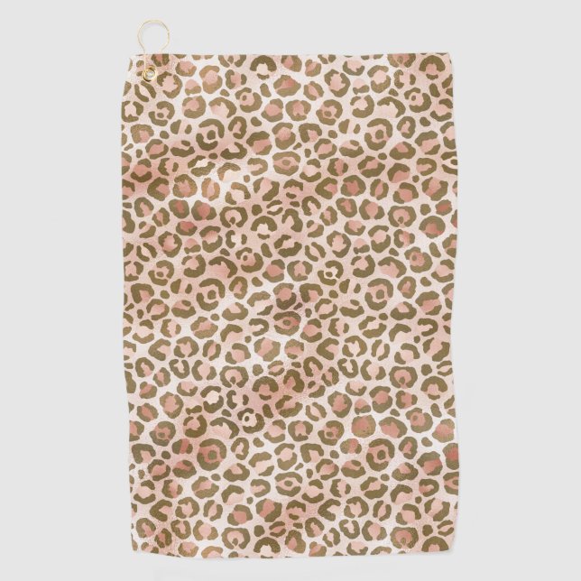 Serviette De Golf Joli Empreinte de léopard Brown Peach (Devant)