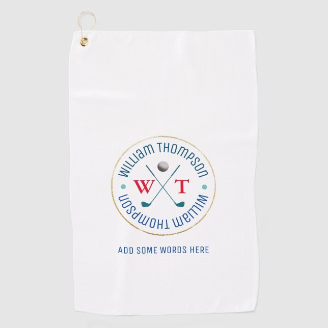 Serviette De Golf joli golf blanc (Devant)