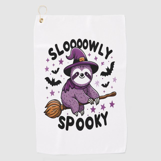 Serviette De Golf Joli Halloween Sloth Joie (2) (Devant)