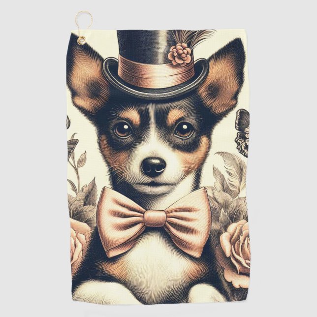 Serviette De Golf Joli Jouet Vintage Fox Terrier (Devant)