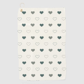 Serviette De Golf Joli motif de cœur simple vert crème