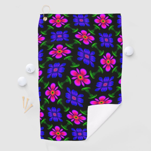 Serviette De Golf Joli Motif de fleurs roses (En situation)