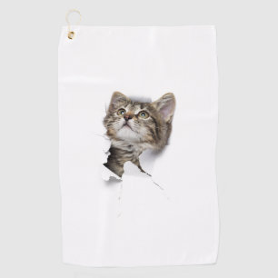Serviette De Golf Joli mur de trou de chaton chat