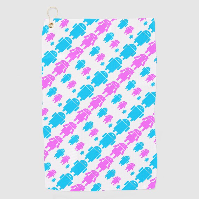 Serviette De Golf Joli robot motif de famille (Devant)