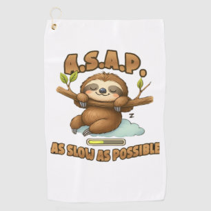 Serviette De Golf Joli Sloth ASAP - Aussi Lent Que Possible T-Sh Cla
