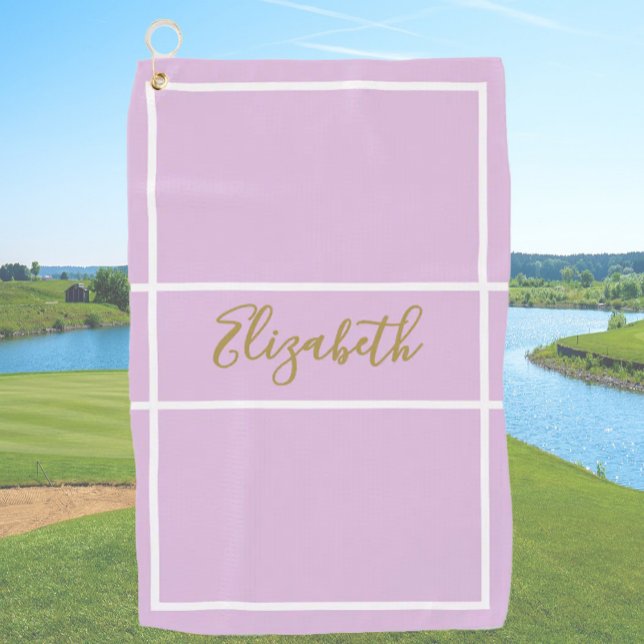 Serviette De Golf Joli violet simple avec nom personnalisé dames (Créateur téléchargé)