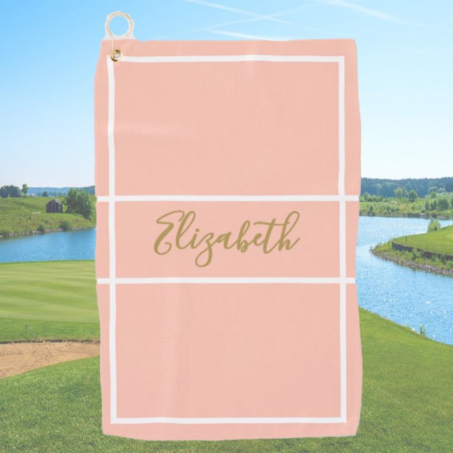 Serviette De Golf Jolie pêche simple avec nom personnalisé dames (Créateur téléchargé)