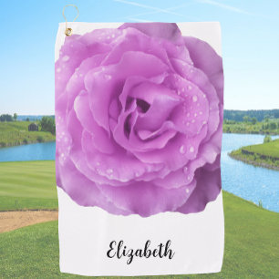 Serviette De Golf Jolie rose violette personnalisée femme