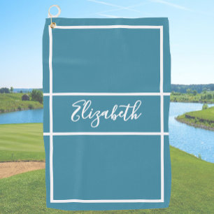 Serviette De Golf Jolie simple océanique bleu nom personnalisé femme