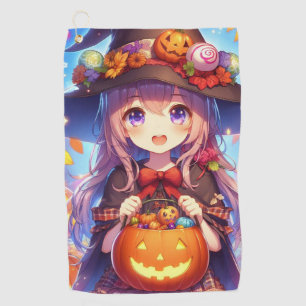 Serviette De Golf Jolie Sorcière d'Halloween Anime