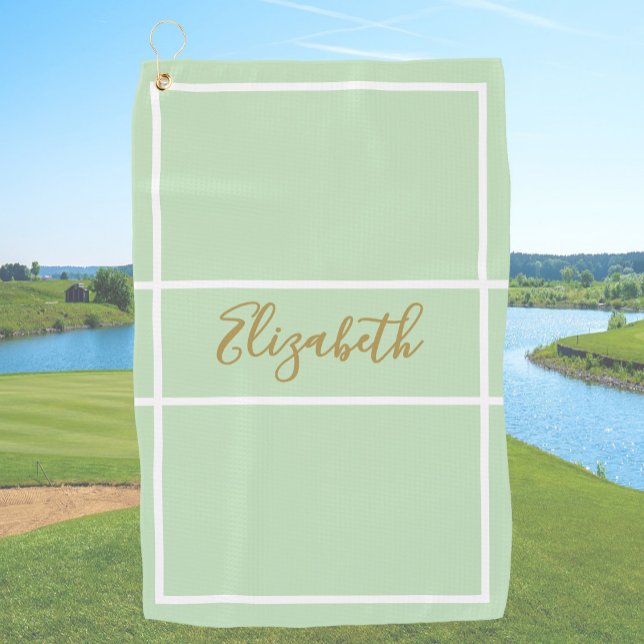 Serviette De Golf Jolies dames vert clair avec nom personnalisé  (Créateur téléchargé)