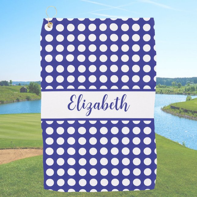 Serviette De Golf Jolis points noirs personnalisés pour dames (Créateur téléchargé)