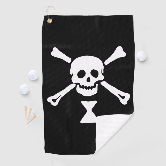 Serviette De Golf Jolly roger Drapeau Emanuel Wynne Pirate (En situation)