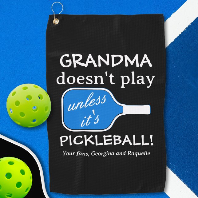 Serviette De Golf Jote grand-mère Humour amusant Typographie amusant (Funny Pickleball Grandma Humor Sports Towel)